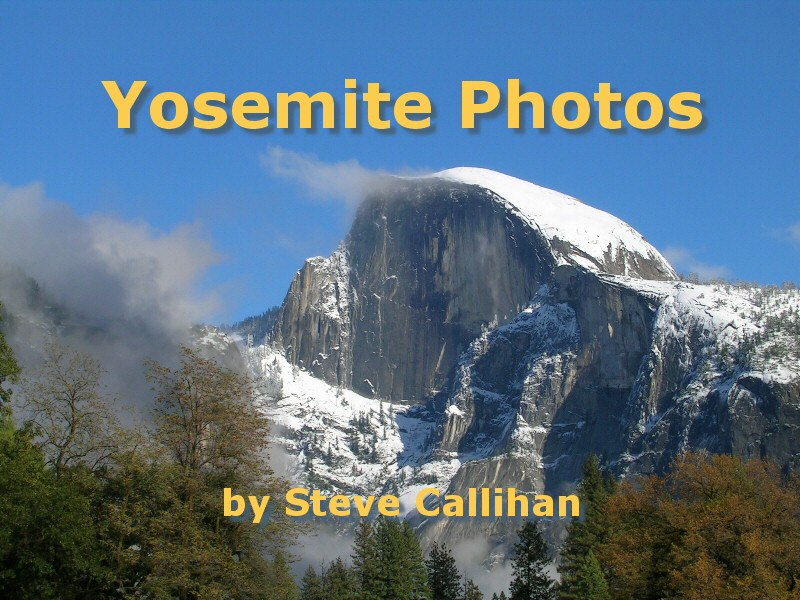 Gallery of photographs taken at Yosemite National Park following an unusual mid-October snow storm in 2004 - Half Dome, Lower Yosemite Falls, El Capitain